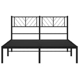Metal Bed Frame without Mattress with Headboard Black 140x190cm 372179