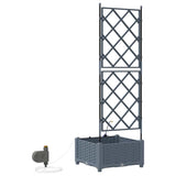 Garden Planter LiGht Grey 40 x 40 x 126 cm Plastic 42002894