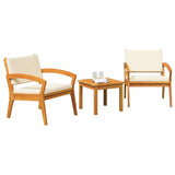 Bistro Set with Cushion 3 pcs Brown Polyester 4106466