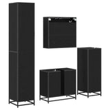 Bathroom Furniture Set 4 pcs Black Oak Engineered Wood 3402559