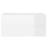 Sink Cabinet with Built-in Basin High Gloss White Engineered Wood 3071654