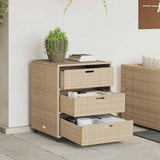 Garden Storage Cabinet Beige 55x59x69 cm Poly Rattan 365558