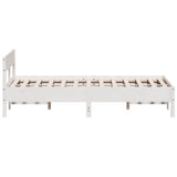 Bed Frame without Mattress White 150x200 cm King Size Solid Wood Pine 842747