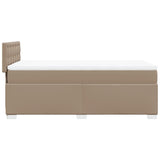 ZNTS Box Spring Bed with Mattress Cappuccino 90x200 cm Faux Leather 3286107