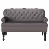 Bench Grey 119.5 x 64.5 x 75 cm Faux Leather 42019297