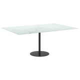 Table Top White 100x62 cm 8mm Tempered Glass with Marble Design 322259