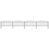 Garden Fence with Spear Top Steel 714.5x75 cm Black 277706