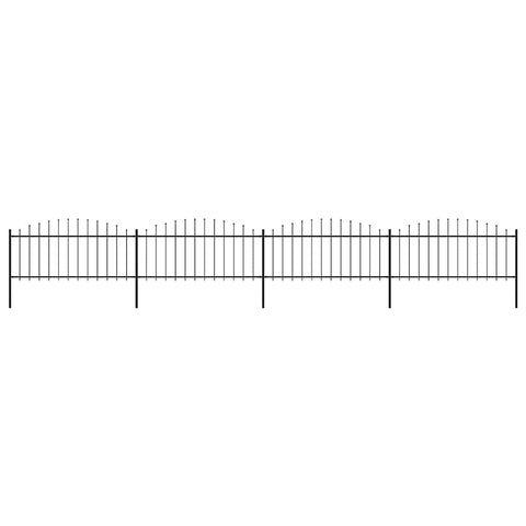 Garden Fence with Spear Top Steel 714.5x75 cm Black 277706