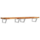 Basin Shelf Wall Mounted Steel and Solid Wood Acacia 3302758