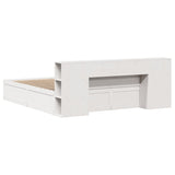 Bed Frame without Mattress White 200x200 cm Solid Wood Pine 3323405
