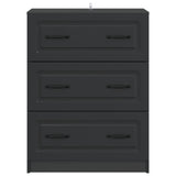 Drawer Cabinet Black 66 x 34.5 x 87 cm Engineered Wood 895756