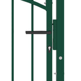 Fence Gate EMMEN with Arched Top Steel 100x106 cm Green 146365