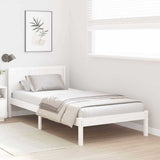 Bed Frame White 100 x 200 cm Solid Pine wood 872210