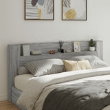 Headboard Cabinet with LED Grey Sonoma 220x16.5x103.5 cm 839278