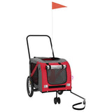 Pet Bike Trailer Red and Grey Oxford Fabric and Iron 93894