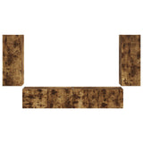 TV Wall Cabinet Set 4 pcs Smoked Oak Engineered Wood 3408921