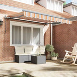 Retractable Awning Manual Blue and Orange 250 x 200 cm Fabric 3329412