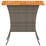 Garden Table with Acacia Wood Top Grey 105x75x72 cm Poly Rattan 4104139