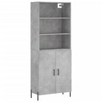 Highboard Concrete Grey 69.5x34x180 cm Engineered Wood 3189265
