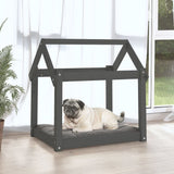 Dog Bed Grey 71x55x70 cm Solid Wood Pine 822204