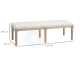 Vintage French Look Bed End Bench - Cream White T3398P343298