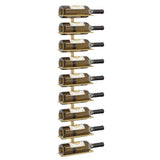 Wall-mounted Wine Rack for 9 Bottles Gold Iron 340901