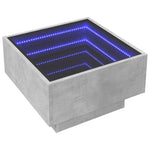 ZNTS Coffee Table with LED Concrete Grey 50x50x30 cm Engineered Wood 847507