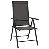 Dining Set Black Aluminium 10 Piece Set Adjustable Footrests 3070645