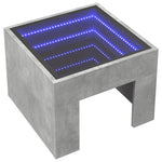 ZNTS Coffee Table with Infinity LED Concrete Grey 40x40x30 cm 847598