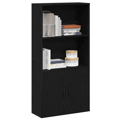 ZNTS Bookcase Black Oak 60x24x120 cm Engineered Wood 860419