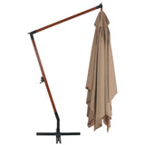 Cantilever Garden Parasol Taupe Laminated Bamboo, Firwood, Polyester 44492