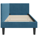 Corner Bed Frame with Headboard Blue 80 x 200 cm Velvet 42016327
