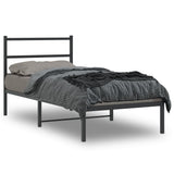Metal Bed Frame without Mattress with Headboard Black 90x200cm 355358