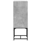 Side Cabinet with Glass Doors Concrete Grey 35x37x100 cm 836556