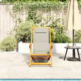 Folding Beach Chair with Armrests Taupe Acacia Wood & Textilene 4108070