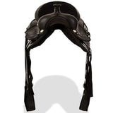 Western Saddle. Headstall&Breast Collar Real Leather 17" Black 91354