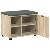 Hall Bench with Cushion with Shelf Sonoma Oak 60 x 38 x 46 cm 891498