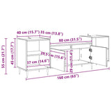 TV Cabinet Black Oak 160 x 35 x 55 cm Engineered Wood 882725