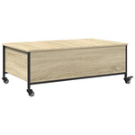 ZNTS Coffee Table with Wheels Sonoma Oak 91x55x34 cm Engineered Wood 842297