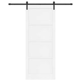 Sliding Door 93 x 232 cm Engineered Wood White and Black 3449915