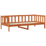 Day bed with Headboard 3 pcs Wax Brown Solid Pine Wood 3422748