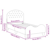 Toddler Bed Frame with Headboard Pink 70 x 140 cm Velvet 42011102