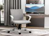 Office Chair Linen Swivel Computer Desk Chair Home Study Task Chair with Wheels, Arm, Adjustable T3398P328247