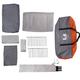 Family Tent Tunnel 8-Person Grey and Orange Waterproof 4009551