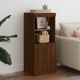 Sideboard with LED Lights Brown Oak 41x37x100 cm 836692