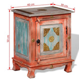 ZNTS Nightstand Solid Mango Wood Orange 243969