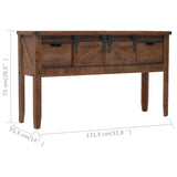 Console Table Solid Fir Wood 131x35.5x75 cm Brown 246121