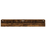 TV Wall Cabinets 2 pcs Smoked Oak 100x30x30 cm Engineered Wood 836891