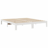 Bed Frame without Mattress White 160x200 cm Solid Wood Pine 859218