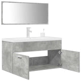 ZNTS 3 Piece Bathroom Furniture Set Concrete Grey Engineered Wood 3324894